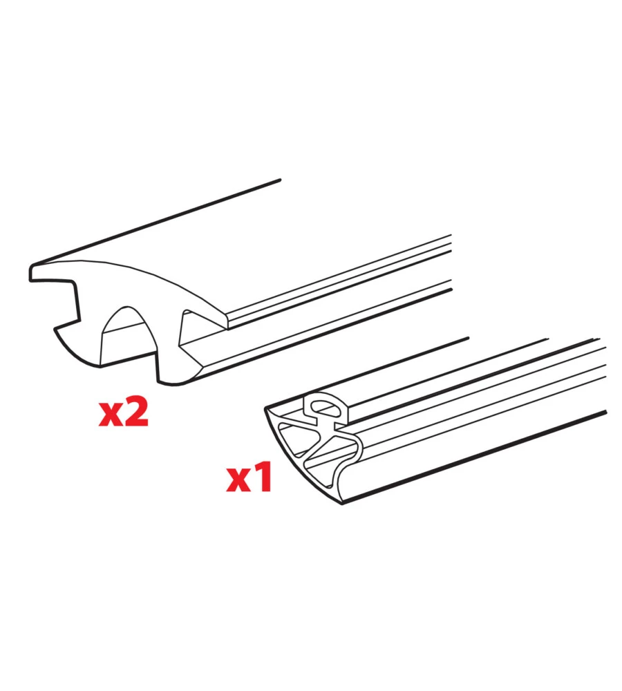 SET 3 GOMME PER UNA BARRA KARGO-PLUS - L = 180 CM  N99991