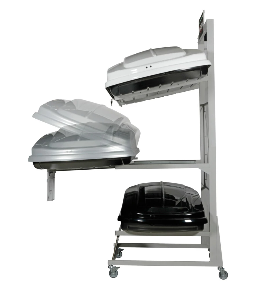 ESPOSITORE CON RUOTE PER 3 BOX TETTO  N60030
