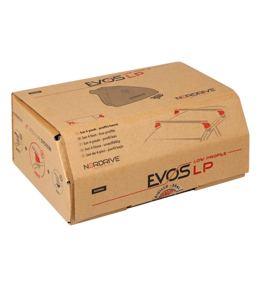 SET 4 PIEDI A PROFILO BASSO PER VETTURE CON TETTO STANDARD  N20002