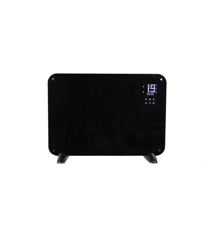 PANNELLO RISCALDANTE DA APPOGGIO "LEO" IN VETRO NERO - 1000 W