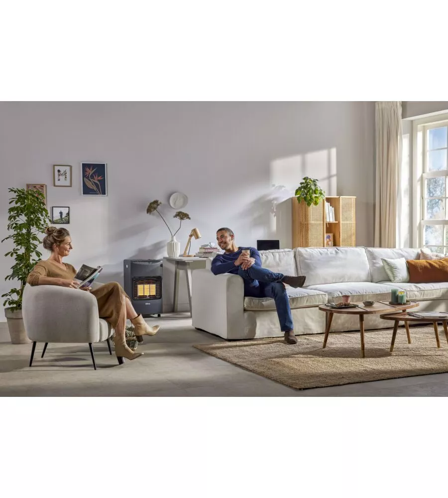 STUFA A GAS PORTATILE QLIMA "GH1142R" NERO 4200 W