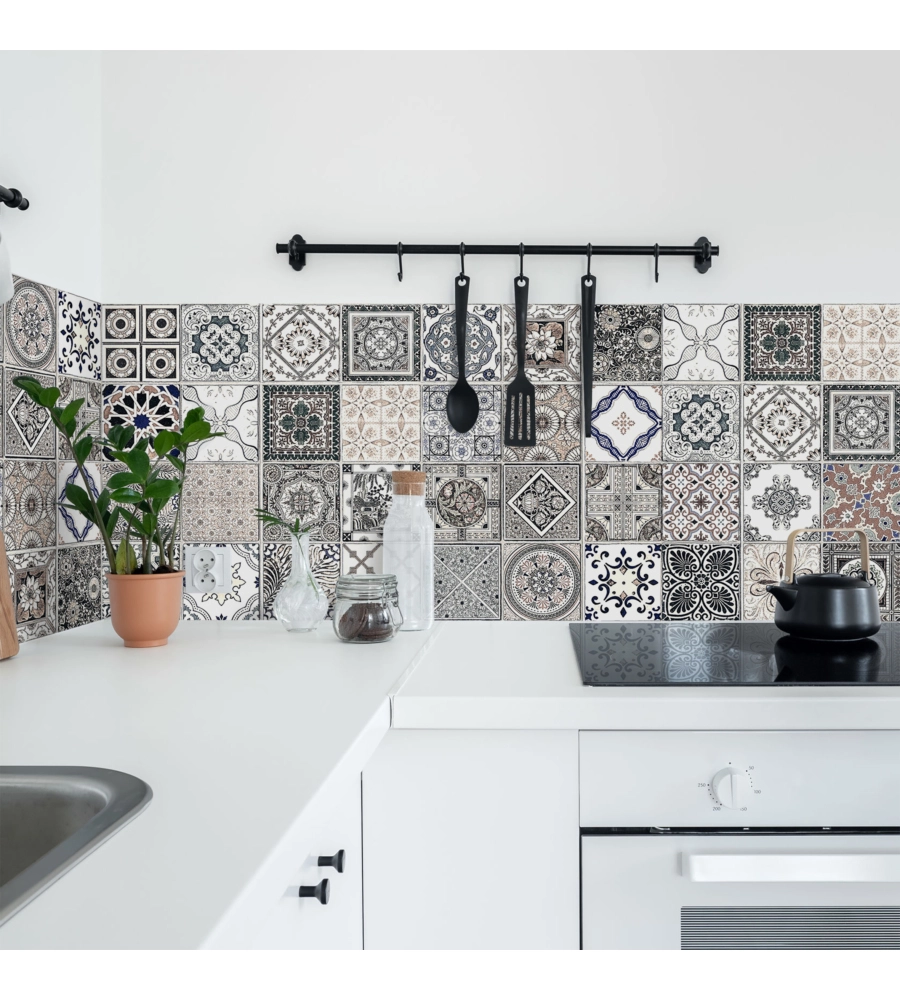 PARASCHIZZI ADESIVO IN PVC AZULEJOS ANTICHI, 260X60 CM