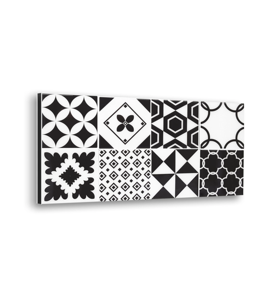 BORDO PARASCHIZZI IN ALLUMINIO AZULEJOS B&W 2 PEZZI, 24X48 CM