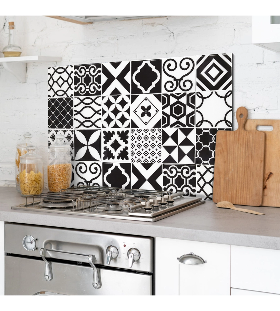 PARASCHIZZI IN ALLUMINIO AZULEJOS B&W, 48X72 CM