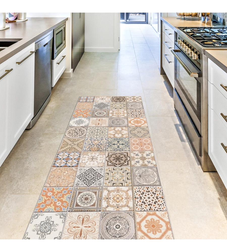 RUNNER IN VINILE PERSIAN TILES, 50X240 CM