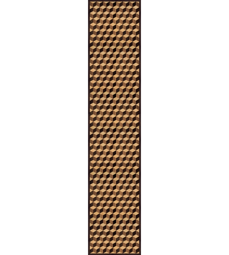 RUNNER IN VINILE GEOMETRIC PARQUET, 50X240 CM