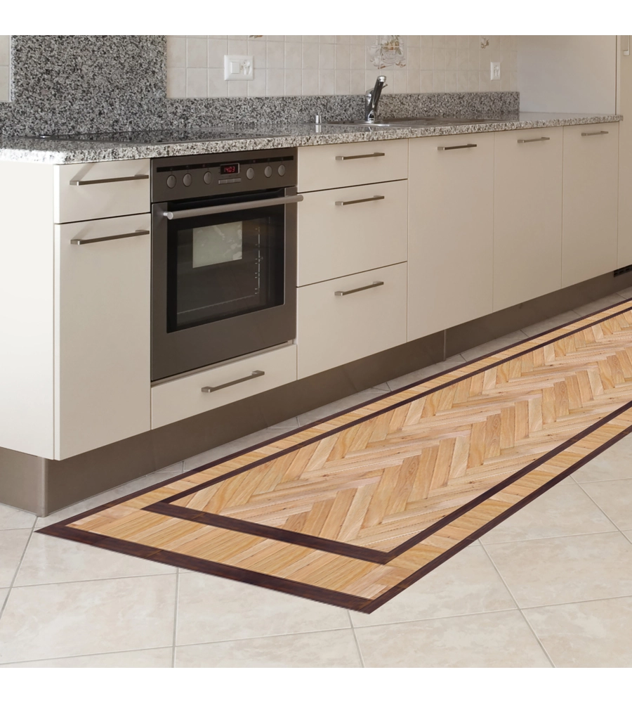 RUNNER IN VINILE OLD STYLE PARQUET, 50X240 CM