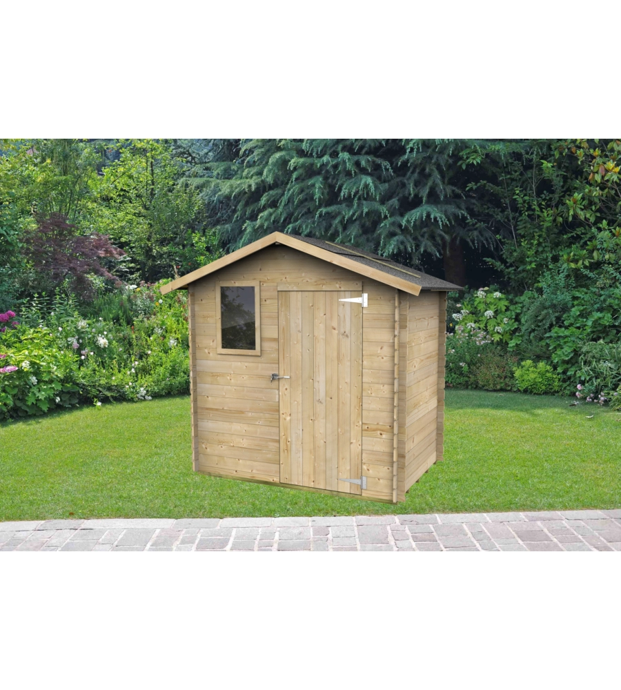 CASETTA IN LEGNO DA GIARDINO ALCE "LIVIA" IN ABETE 198X130X205 CM