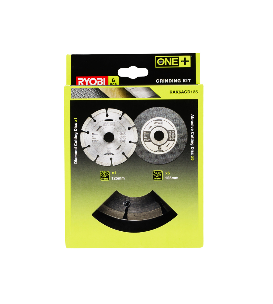 SET DI 6 DISCHI PER SMERIGLIATRICE RAK6AGD125, DIAMETRO 125 MM - RYOBI