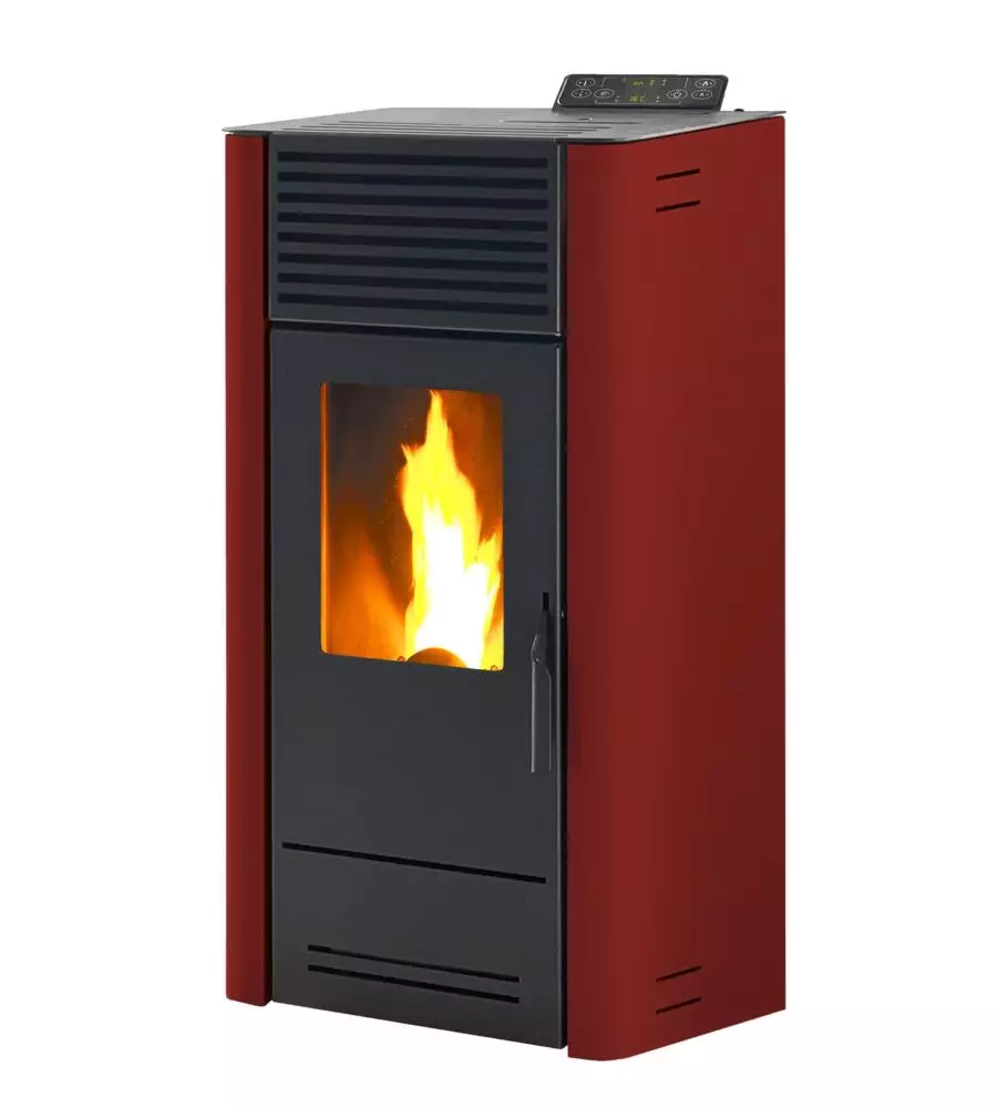 STUFA A PELLET VENTILATA CARIS "DALIA 8" BORDEAUX 7,1 KW