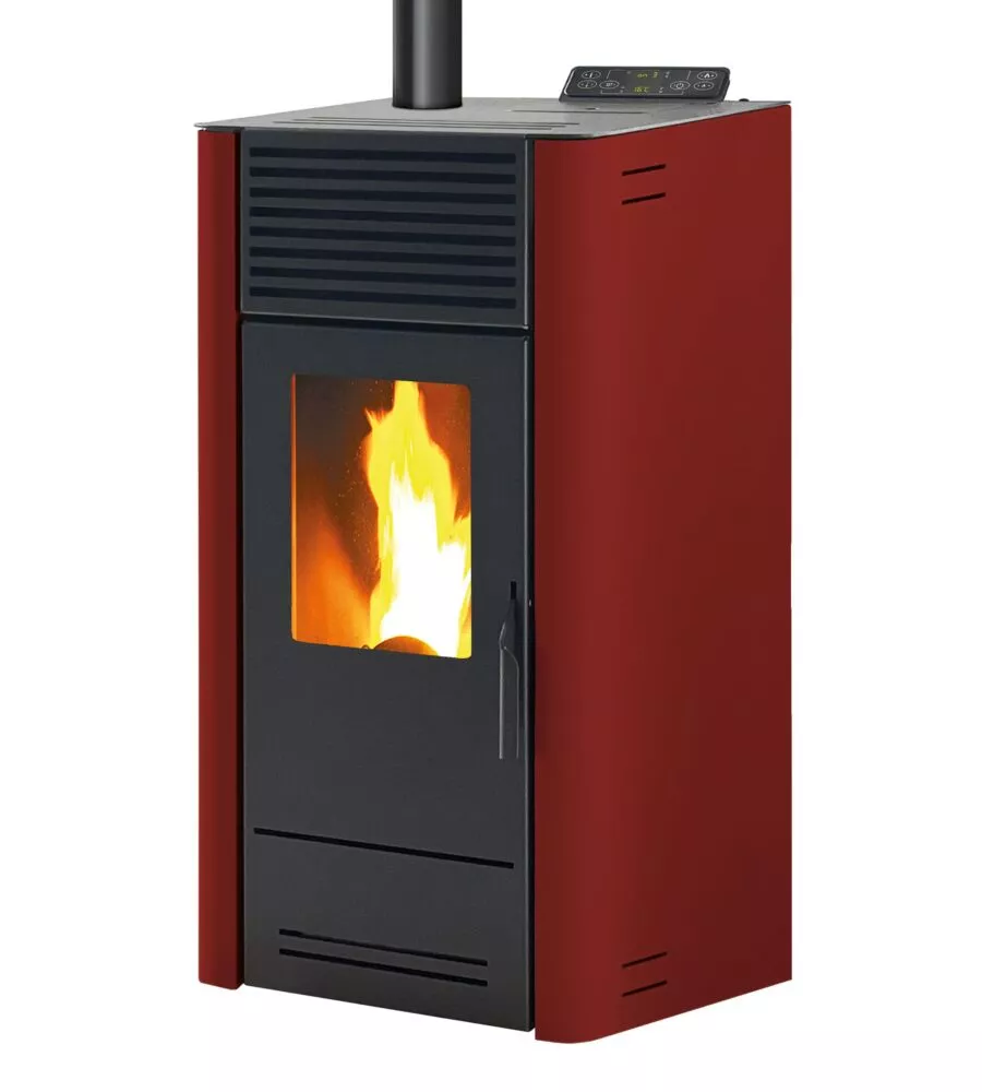 STUFA A PELLET VENTILATA CARIS "DALIA 8" BORDEAUX 7,1 KW
