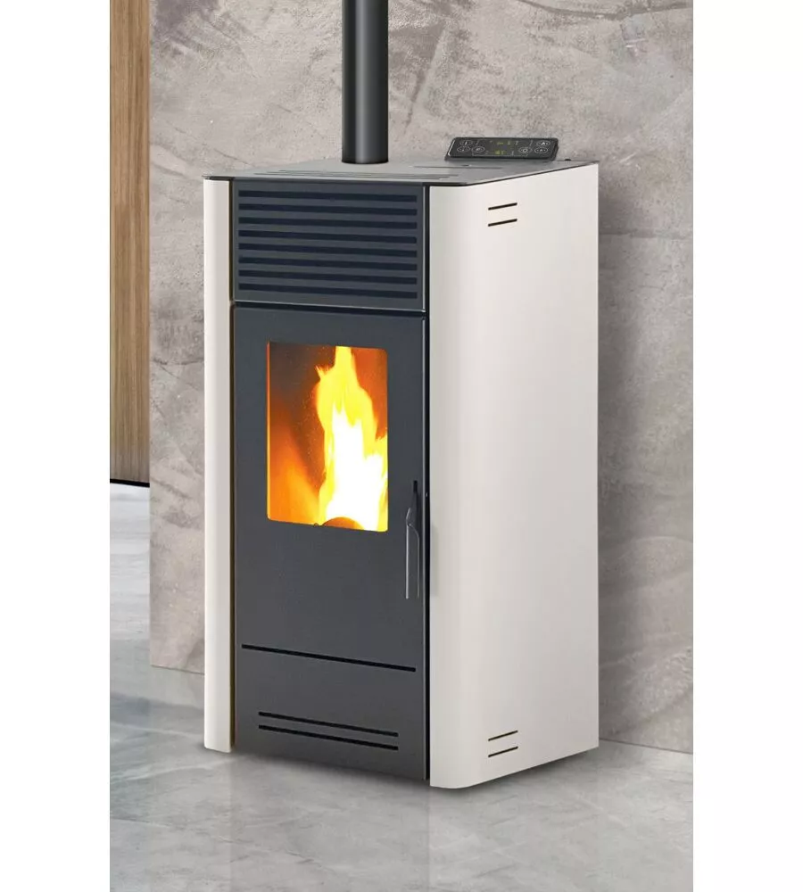 STUFA A PELLET VENTILATA CARIS "DALIA 8" BIANCO 7,1 KW