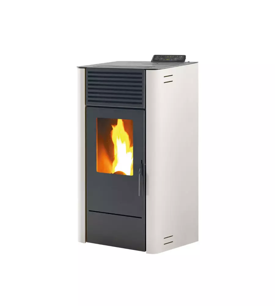Stufa a pellet ventilata Caris "Dalia" bianco7,5 kW