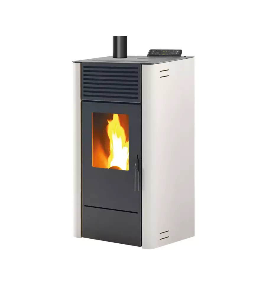 Stufa a pellet ventilata Caris "Dalia" bianco7,5 kW