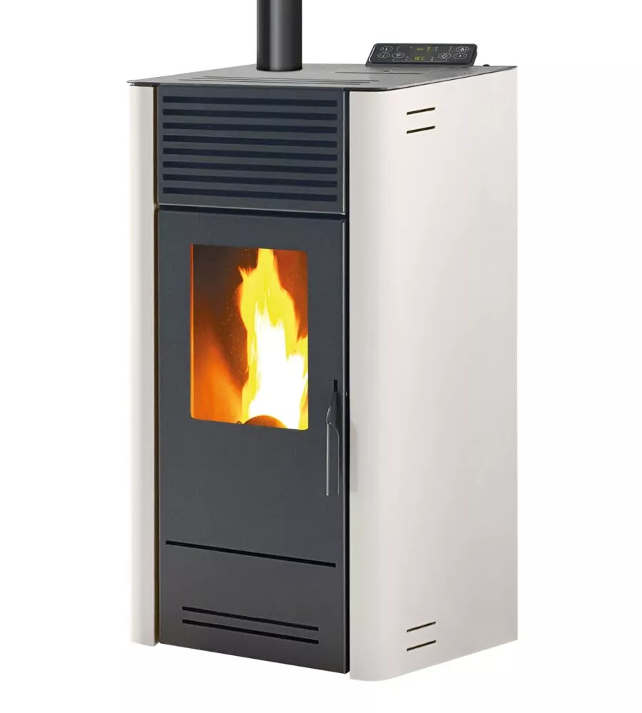 STUFA A PELLET VENTILATA CARIS "DALIA 8" BIANCO 7,1 KW