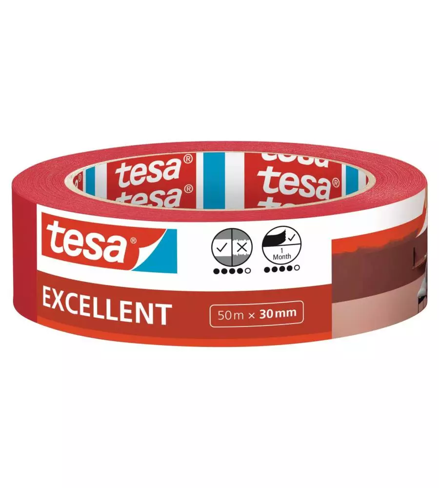 NASTRO ADESIVO TESA "EXCELLENT" IN CARTA CON SUPERFICIE LISCIA 50 MT X 30 MM