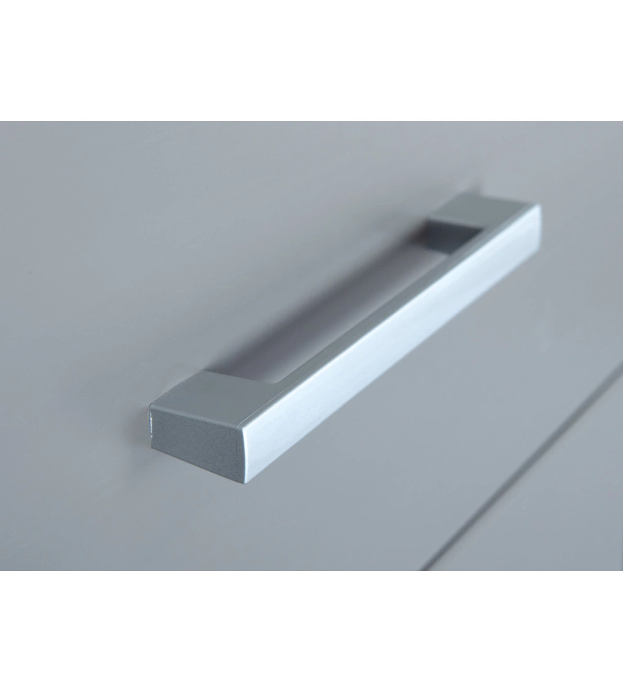 ARMADIO 3 ANTE E 3 CASSETTI IN LEGNO DI PINO MASSELLO GRIGIO, 140X55X190 CM