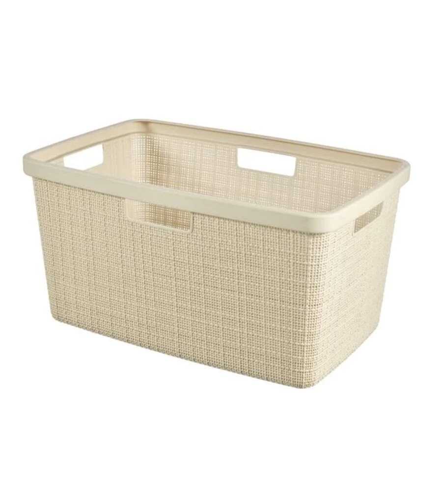 CESTA PORTABIANCHERIA "JUTE" KETER BIANCO - 59x39x26 CM
