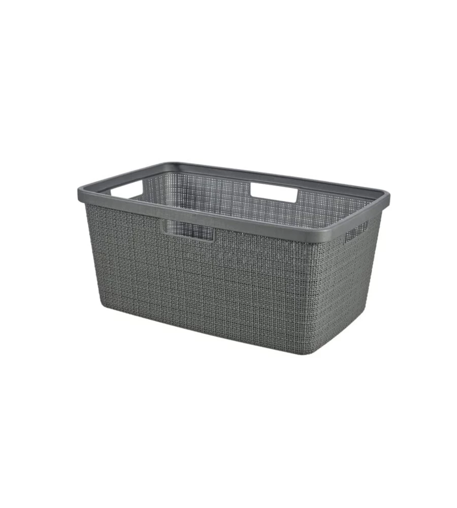 CESTA PORTABIANCHERIA "JUTE" KETER NERO - 59x39x26 CM
