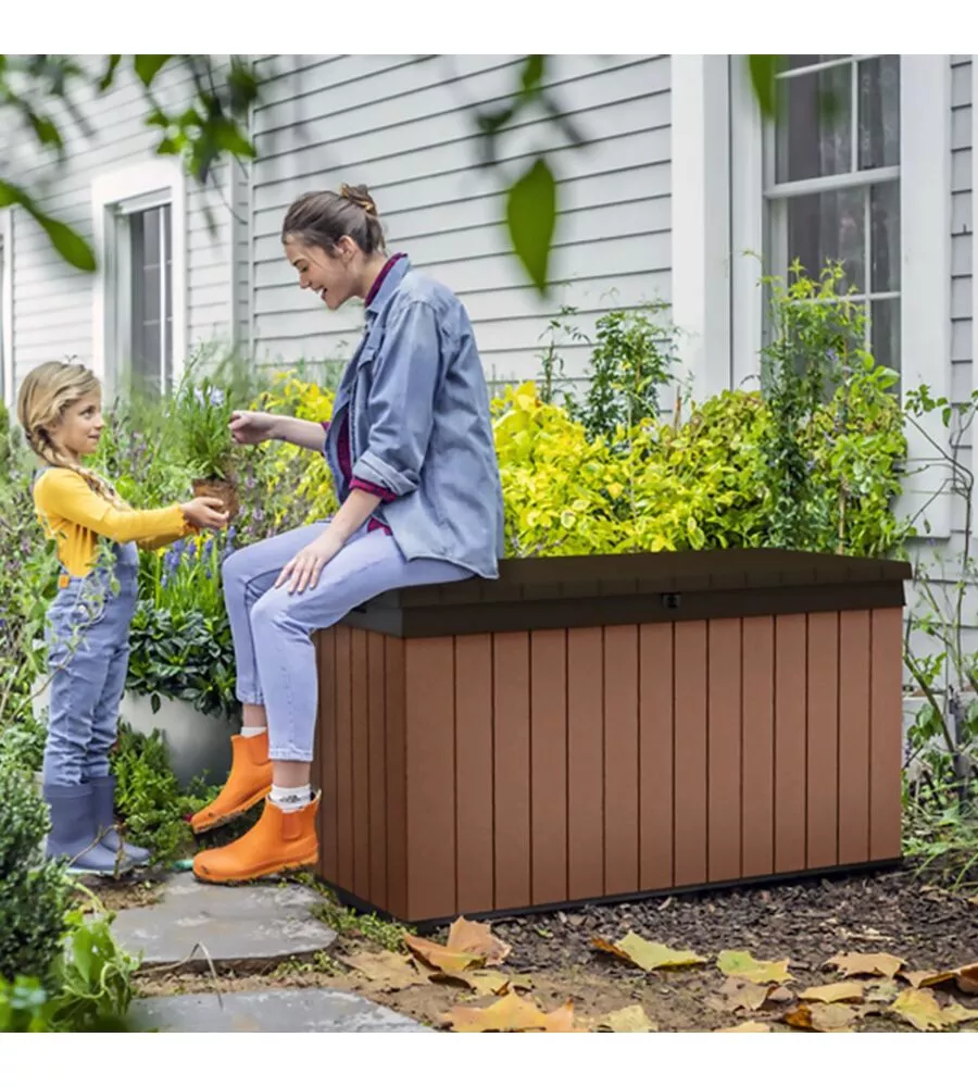 BAULE DA ESTERNO KETER "DARWIN BOX 150G" IN RESINA MARRONE 570 LT 142,9X65,5X78,2 CM