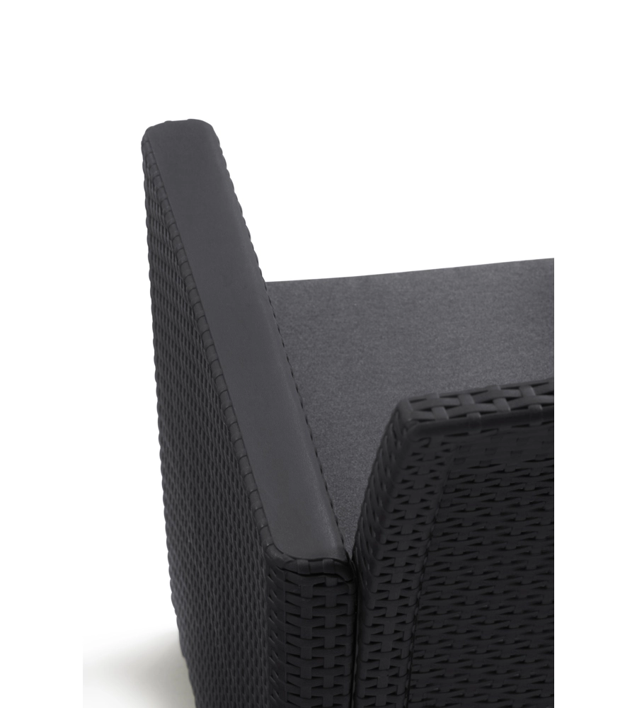 SET DA GIARDINO "CLAIRE LOUNGE" CON 2 POLTRONE, UN DIVANO A 3 POSTI E TAVOLO, COLORE GRAFITE - KETER