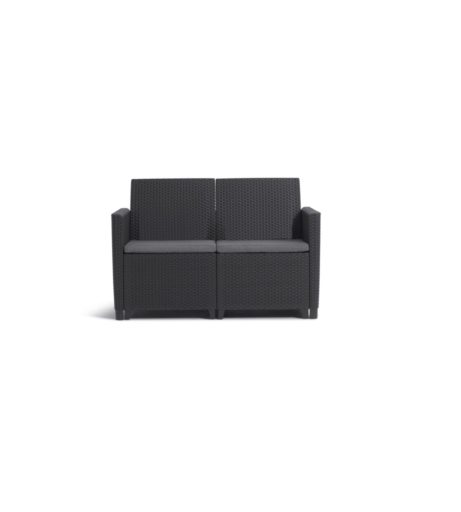 SET KETER "CLAIRE LOUNGE" DA ESTERNO CON DUE DIVANI A DUE POSTI E UN TAVOLO 55,5X55,5 COLOR GRAFITE - K253445