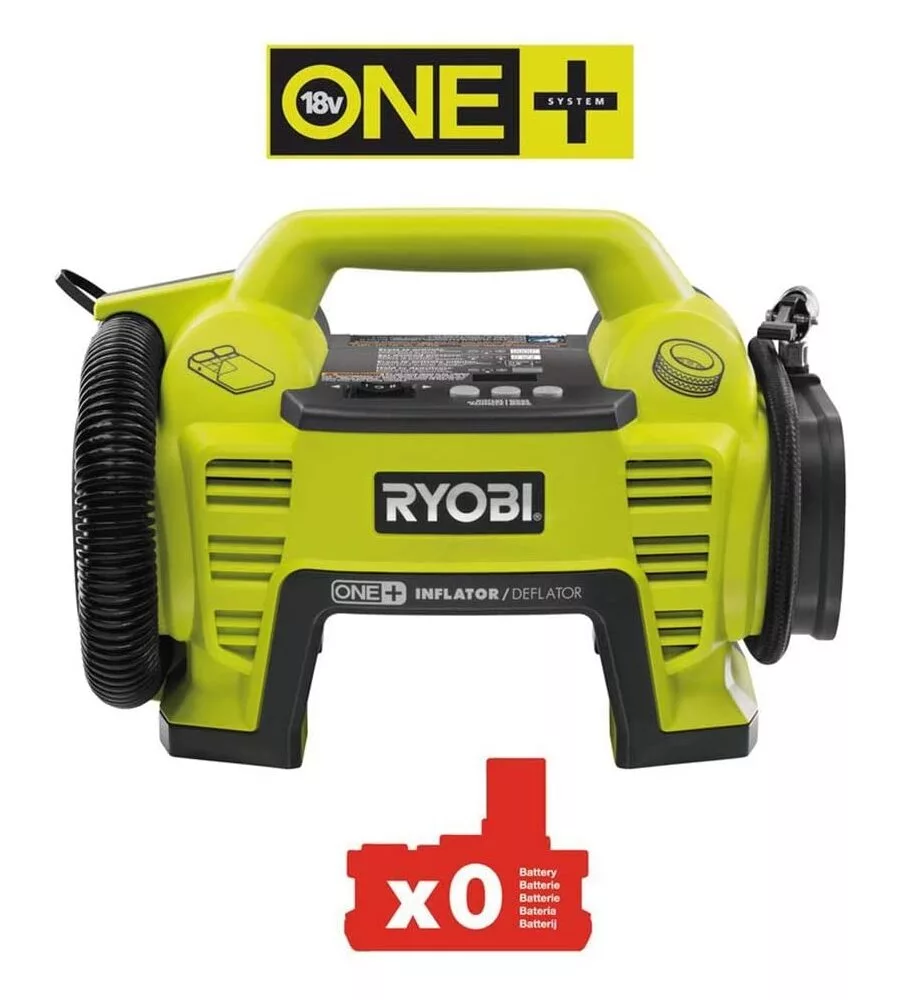 COMPRESSORE ARIA PORTATILE A BATTERIA RYOBI "R18I-0" CON ACCESSORI 18V SOLO CORPO MACCHINA