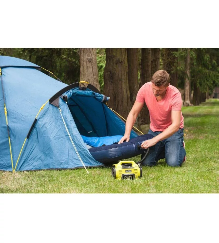 COMPRESSORE ARIA PORTATILE A BATTERIA RYOBI "R18I-0" CON ACCESSORI 18V SOLO CORPO MACCHINA