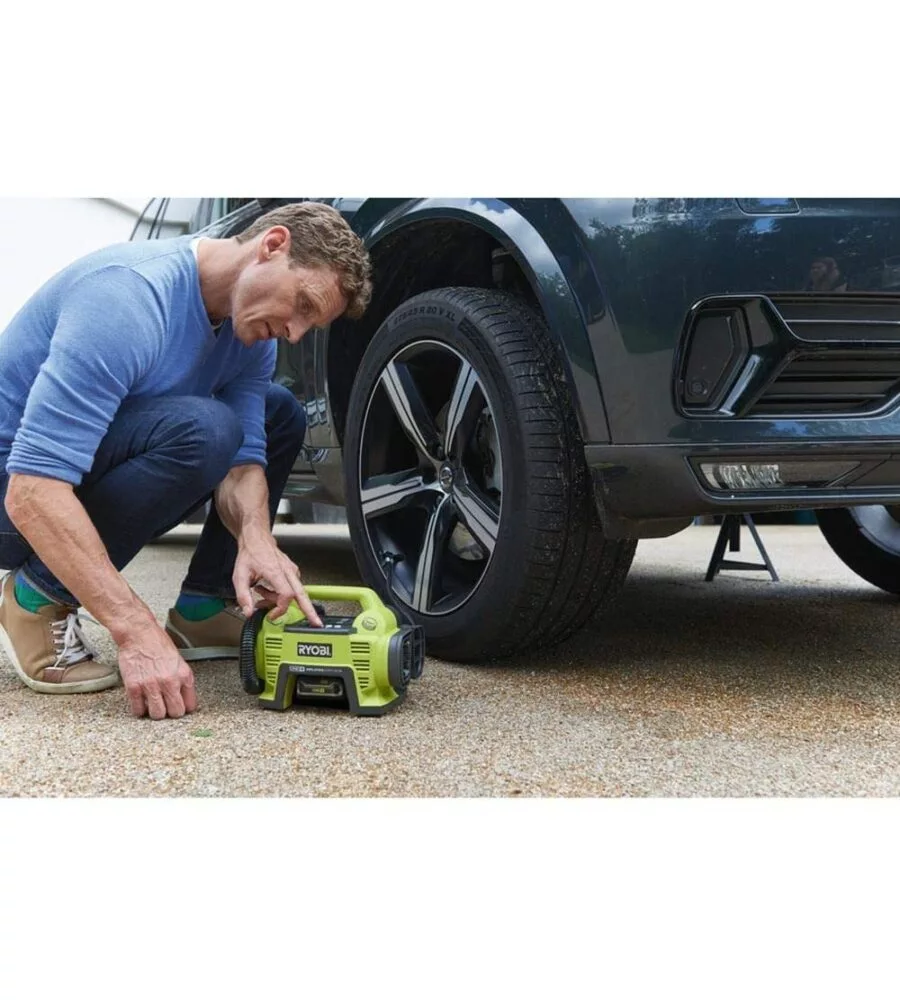 COMPRESSORE ARIA PORTATILE A BATTERIA RYOBI "R18I-0" CON ACCESSORI 18V SOLO CORPO MACCHINA