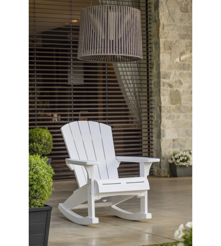 SEDIA DA ESTERNO DONDOLO "ROCKING" COLORE BIANCO, 80,.5X92X100,5 CM - KETER