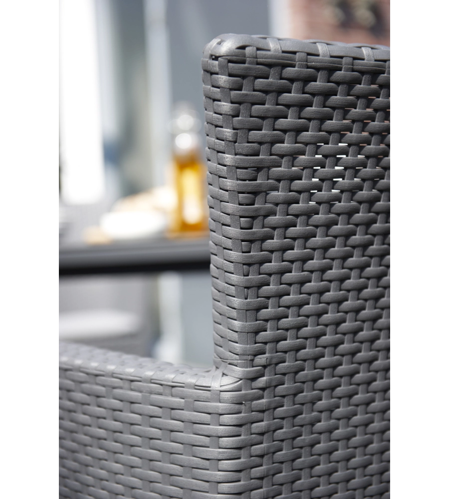 POLTRONA DA GIARDINO "IOWA DINING CHAIR" CON CUSCINO COLORE GRAFITE, 89X60X62 CM - KETER