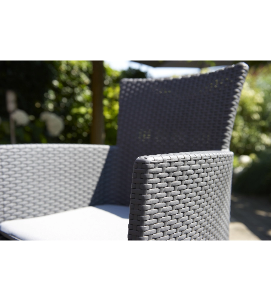 POLTRONA DA GIARDINO "IOWA DINING CHAIR" CON CUSCINO COLORE GRAFITE, 89X60X62 CM - KETER