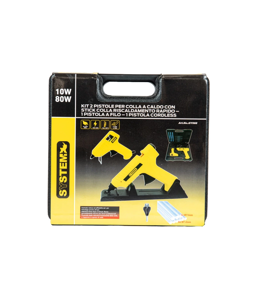2 PISTOLE COLLA A CALDO 10 E 8 W CON VALIGETTA - SYSTEM+