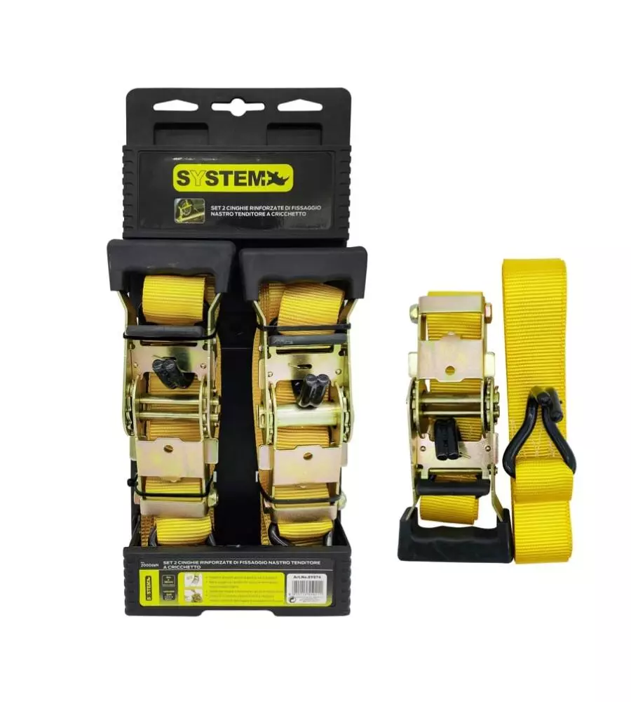 SET 2 CINGHIE A CRICCETTO 38 MM X 4 MT - SYSTEM+
