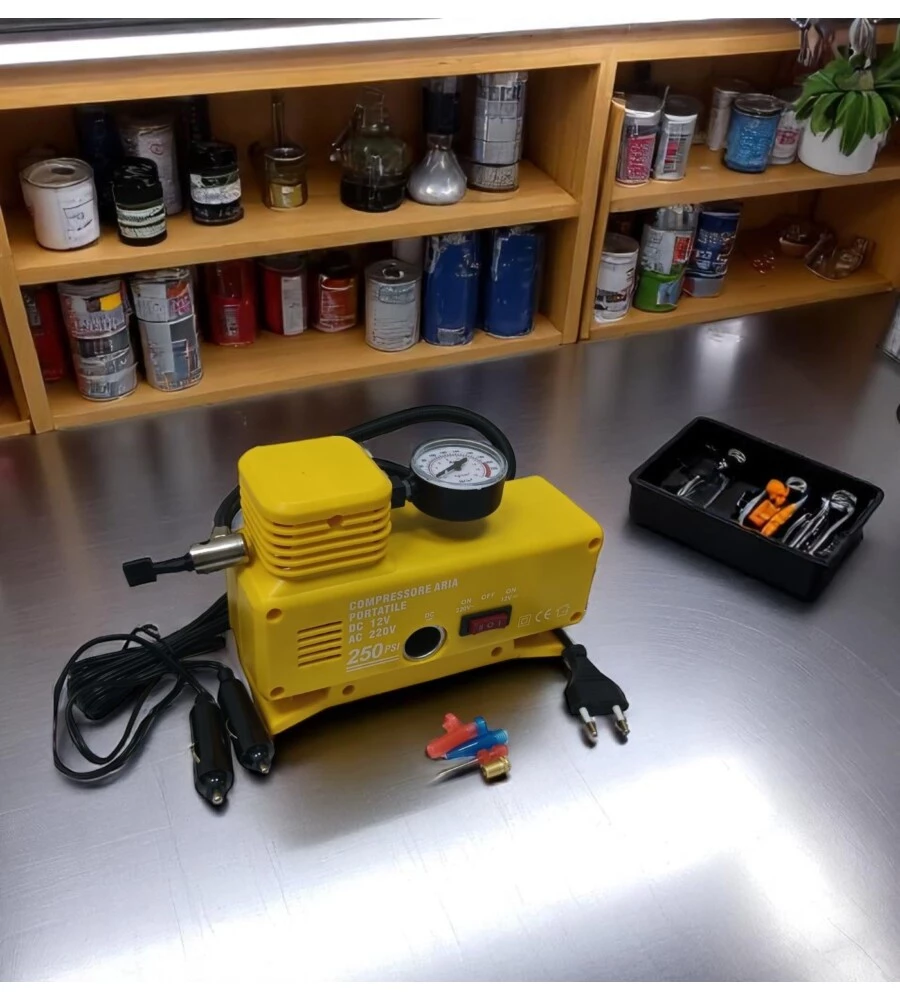 COMPRESSORE ARIA PORTATILE SYSTEM+ 12V/220V