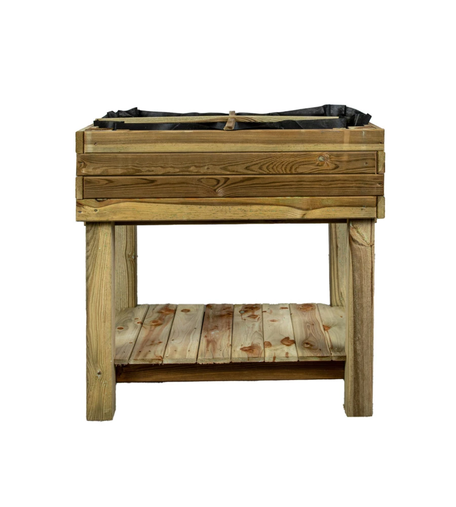 FIORIERA PER ORTO DA ESTERNO CON SUPPORTO IN LEGNO DI PINO 80X60X80H CM