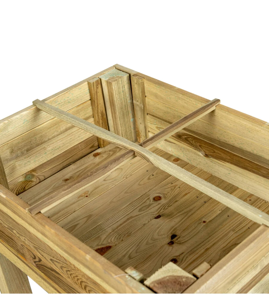 FIORIERA PER ORTO DA ESTERNO CON SUPPORTO IN LEGNO DI PINO 80X60X80H CM