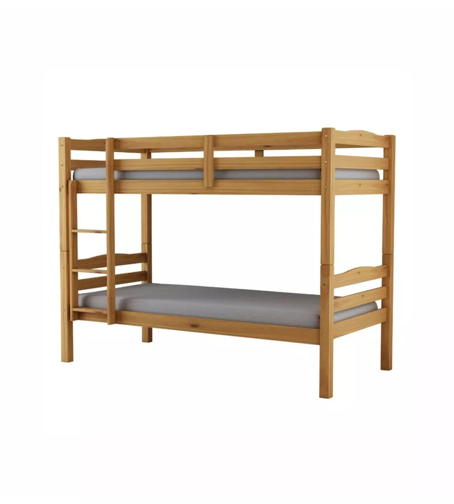 LETTO A CASTELLO "MARSIGLIA" IN PINO MASSELLO MIELE 90X190X150 CM