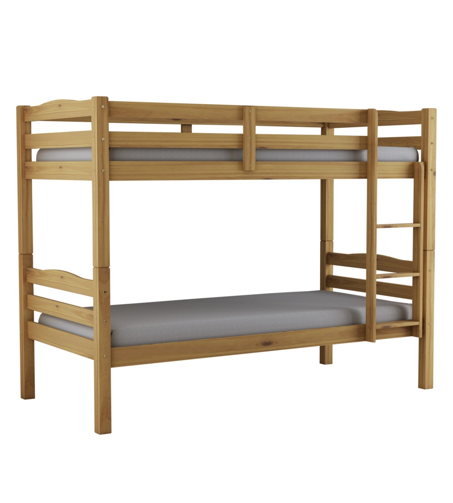 LETTO A CASTELLO "MARSIGLIA" IN PINO MASSELLO MIELE 202X98X150 CM