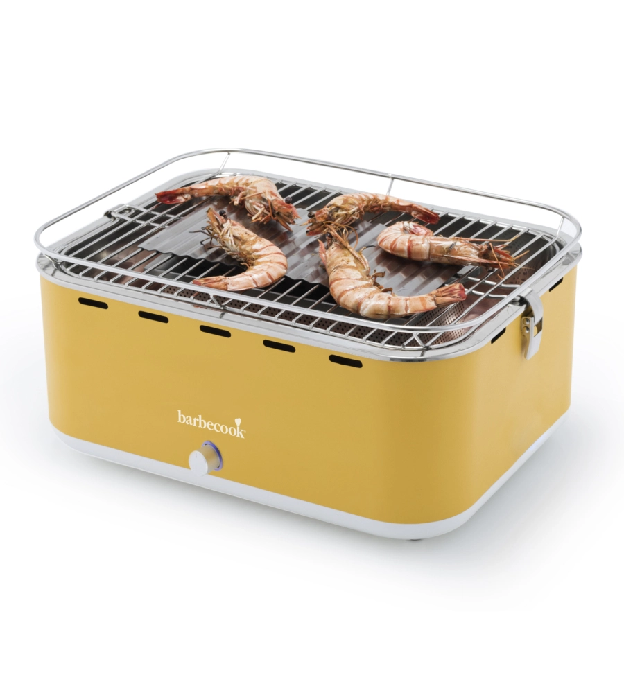 BARBECUE A CARBONELLA PORTATILE DA TAVOLO BARBECOOK "CARLO" GIALLO 38,5X28,5 CM