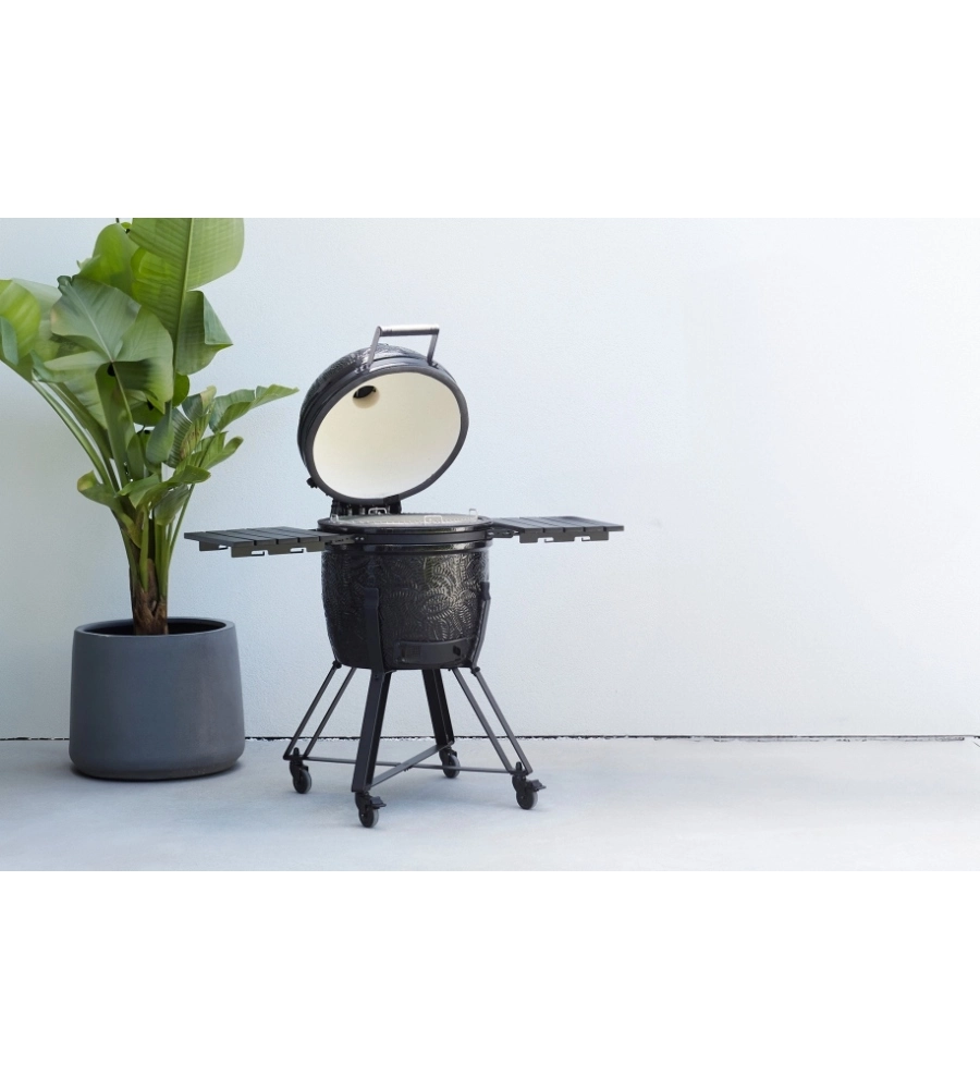 BARBECUE A CARBONELLA BARBECOOK "KAMAL 2.0" IN CERAMICA NERO CON GRIGLIA 46 CM