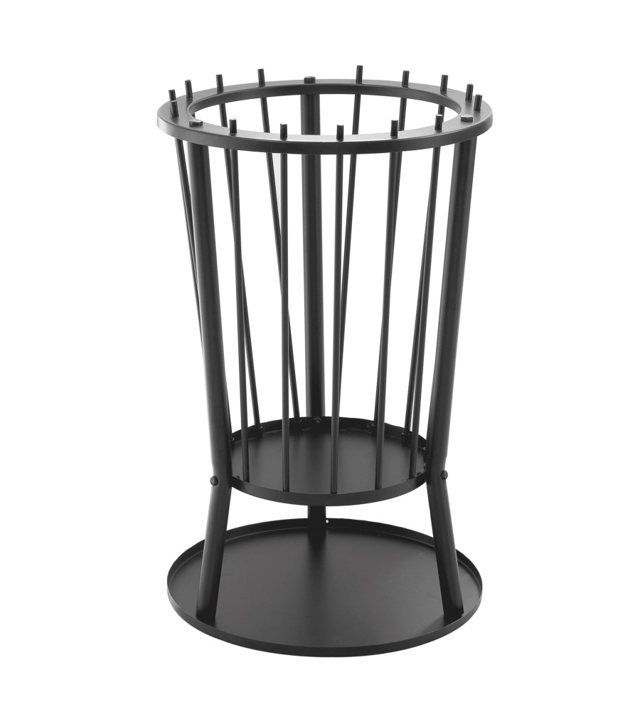 BRACIERE PER LEGNA BARBECOOK "MODERN RONDA" IN ACCIAIO NERO, DIAMETRO 42,5 CM