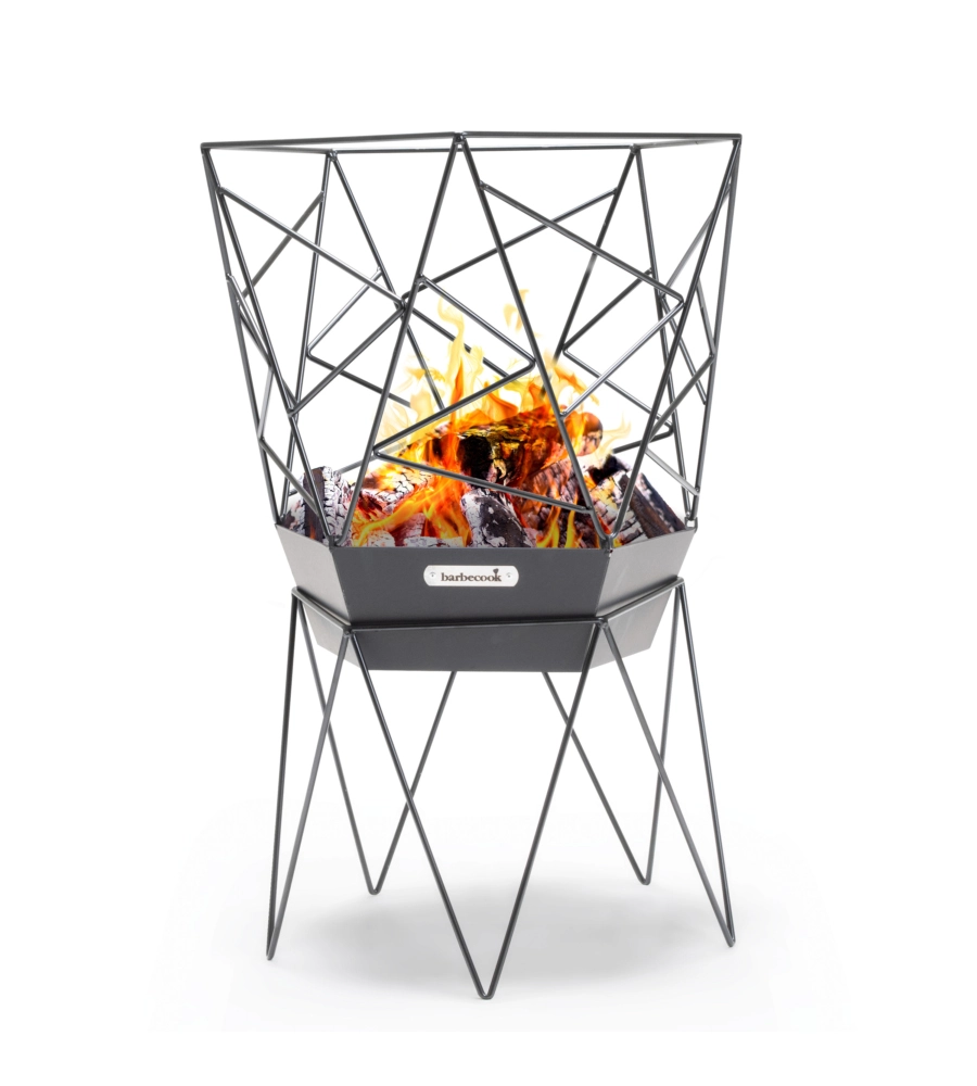 BRACIERE PER LEGNA BARBECOOK "SIERRA" IN ACCIAIO NERO, DIAMETRO 45 CM
