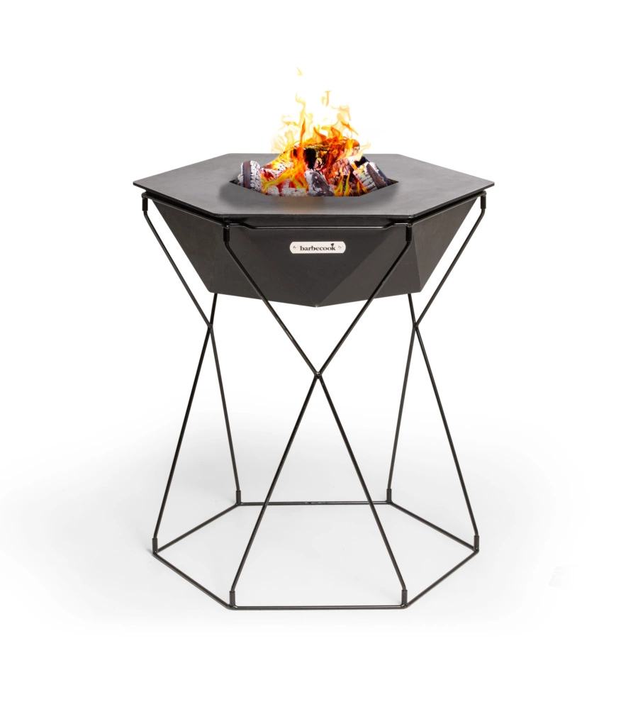 BARBECUE A LEGNA BARBECOOK "RILA" IN ACCIAIO NERO, DIAMETRO 75 CM