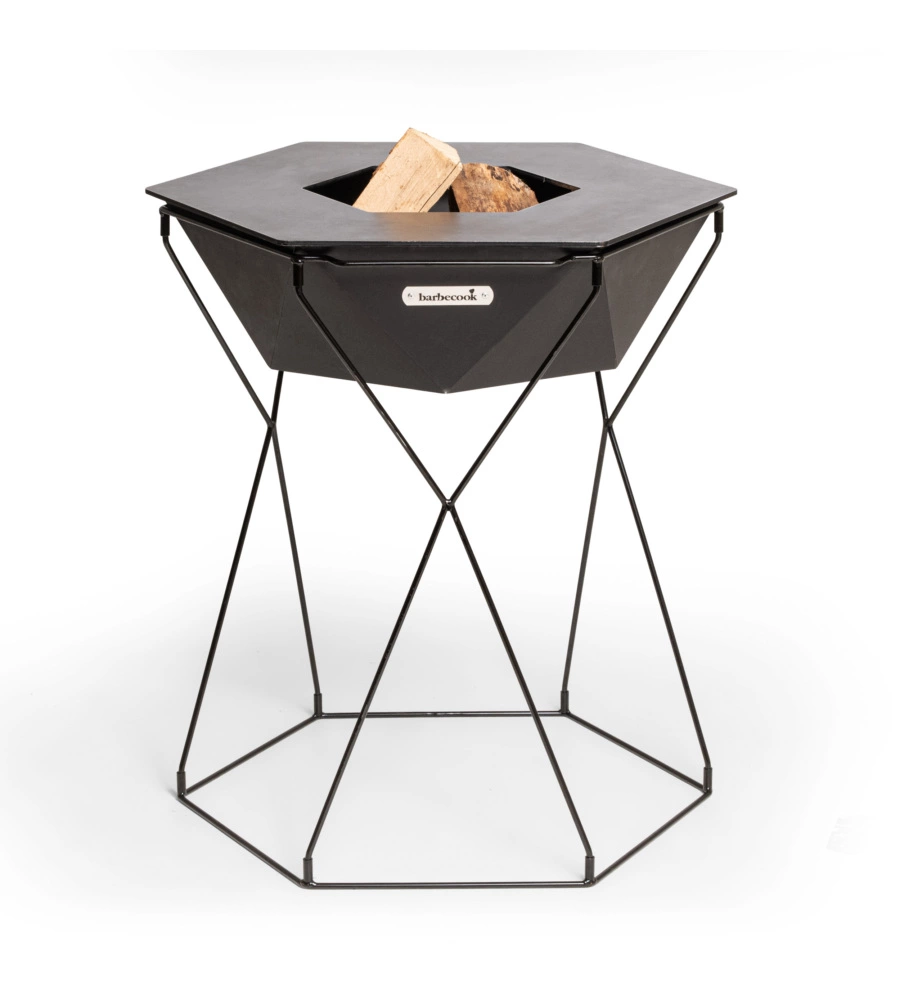 BARBECUE A LEGNA BARBECOOK "RILA" IN ACCIAIO NERO, DIAMETRO 75 CM
