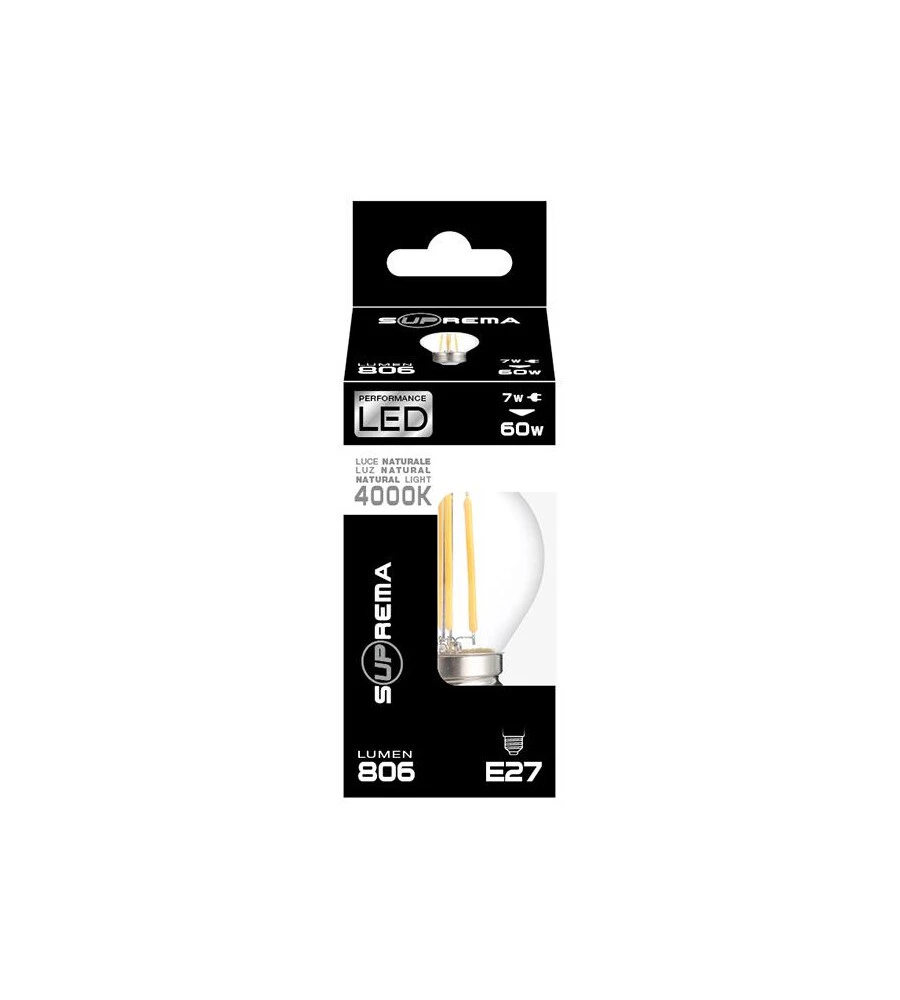 LAMPADINA LED "SFERETTA" LUCE BIANCA, 60W E27