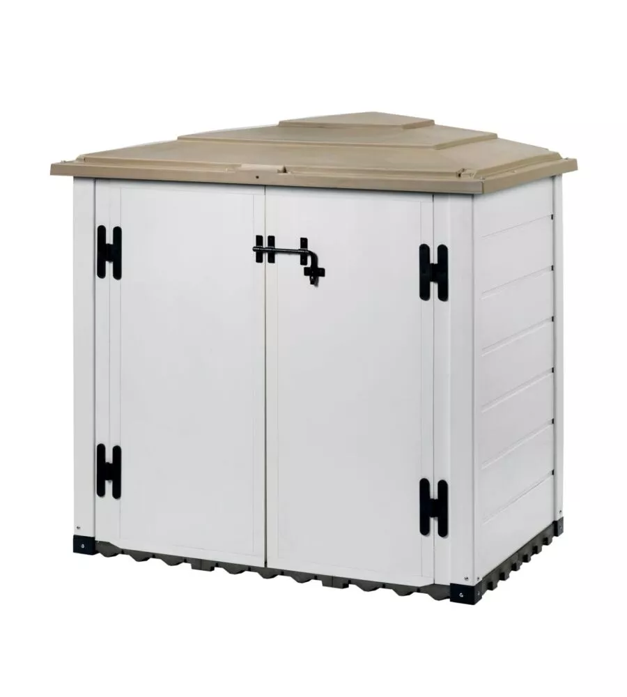 BOX DA GIARDINO GAROFALO "TUSCANY EVO 100" IN PVC BIANCO 1005 LT 131X88X133 CM