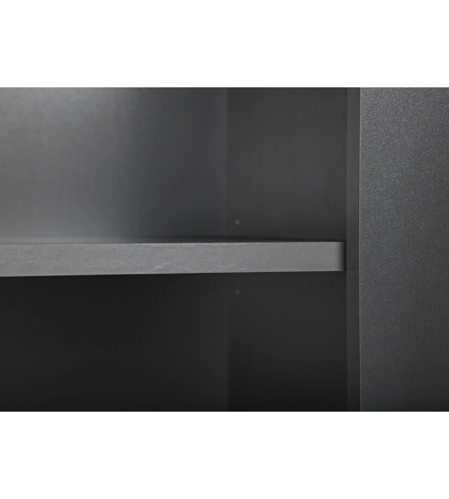 LIBRERIA 3 RIPIANI E 3 CASSETTI GRIGIO E QUERCIA, 68,6X41,6X190 CM