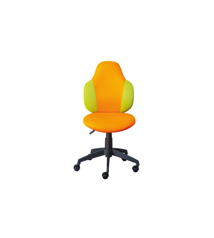 SEDIA UFFICIO TESSUTO ARANCIONE E GIALLO, 52X56X94-103,5 CM