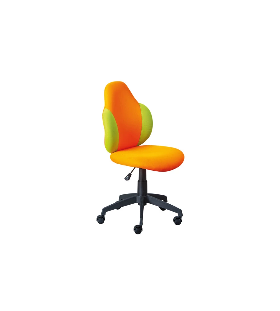 SEDIA UFFICIO TESSUTO ARANCIONE E GIALLO, 52X56X94-103,5 CM